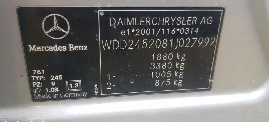 Mercedes-Benz Klasa B cena 12900 przebieg: 169322, rok produkcji 2005 z Bogatynia małe 154